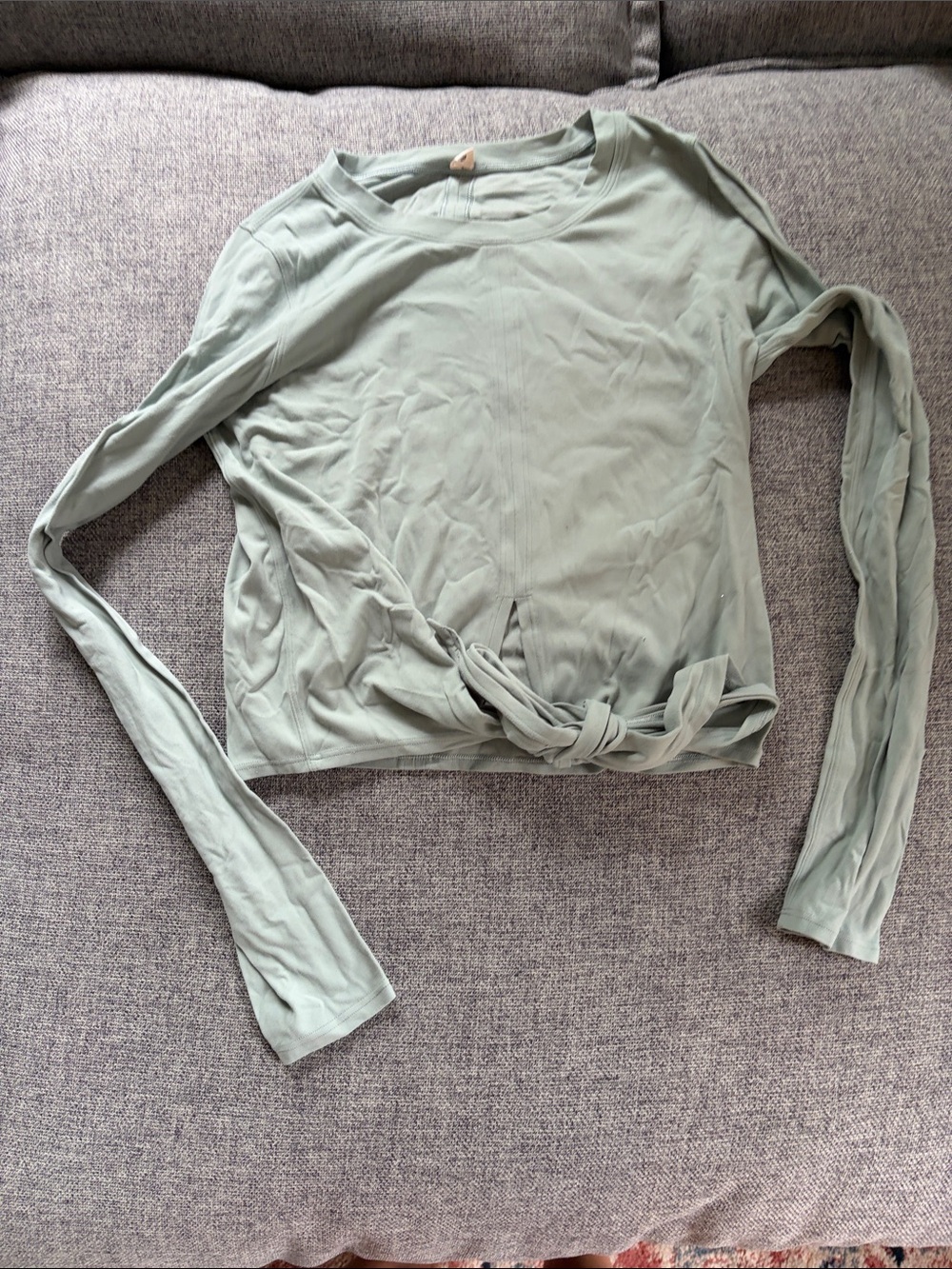 lululemon athletica Sage Green Long-Sleeve Tie-Hem Top